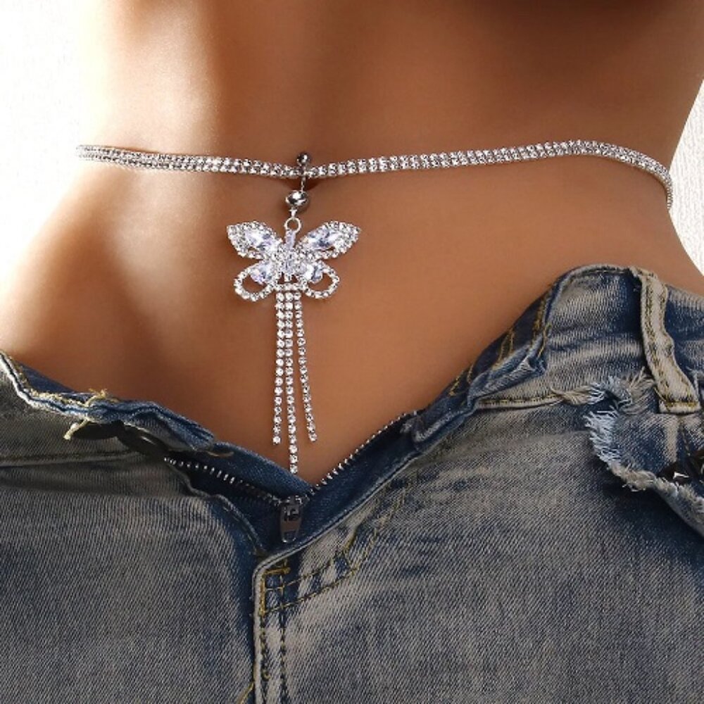 Beautiful Navel Gold Butterfly Waist Body Chain Gold ~ NBC--6005